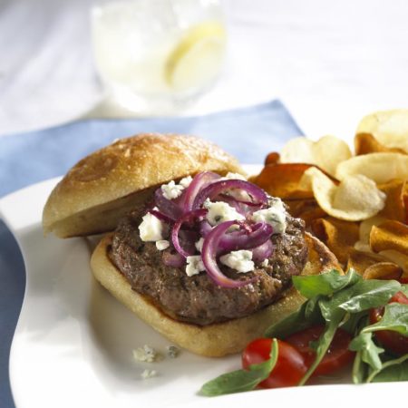Image of Extraordinaire hamburger au fromage bleu Recette