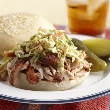 Image of Grilled BBQ Chicken Sandwich With Slaw