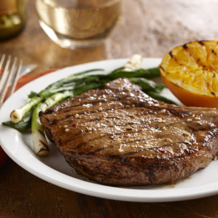 Image of Pork Chop With Grilled Oranges and Scallions Recipe